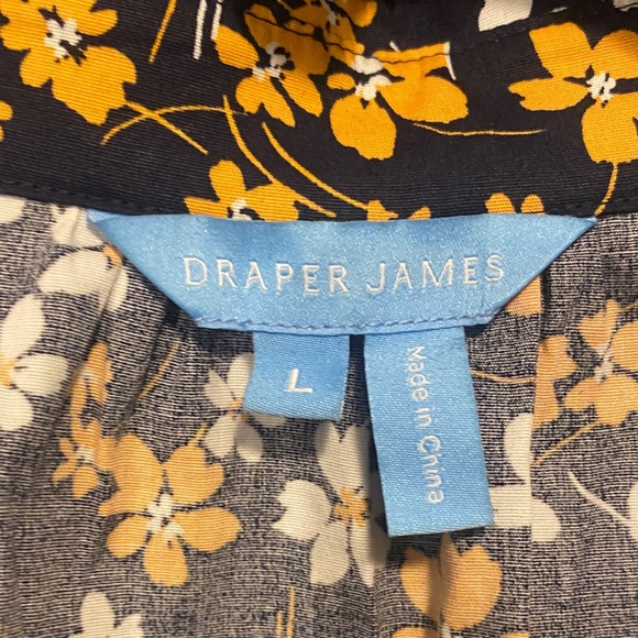 Draper James Navy Floral Long Sleeve Dress - Picture 2 of 2